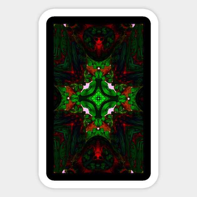 Kaleidoscope symbol of nature in the form of a cross. Aesthetic print Sticker by Pink Dessert
